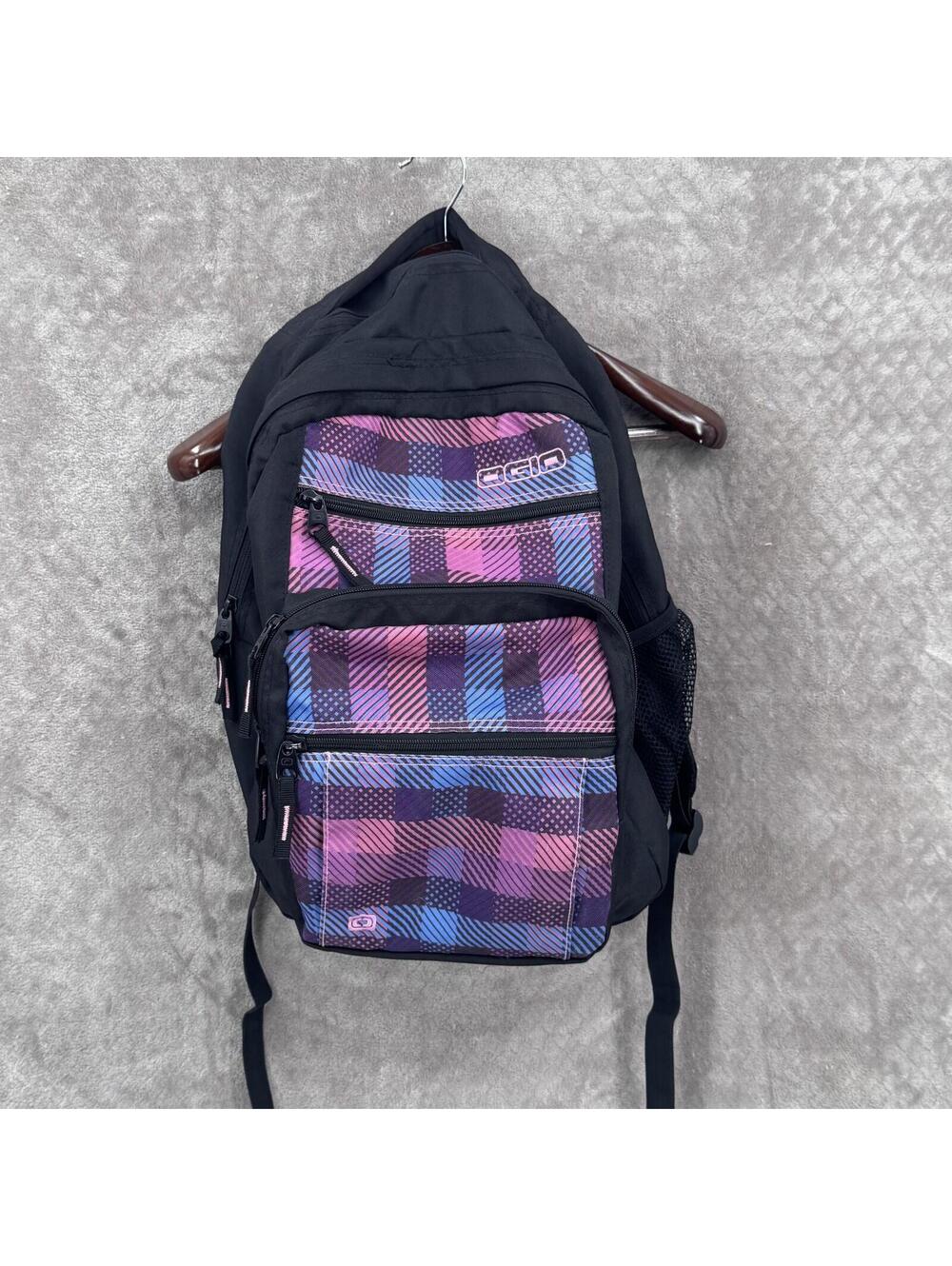 OGIO Girls Multicolor Plaid Laptop Backpack School Bag Water Bottle Pocket